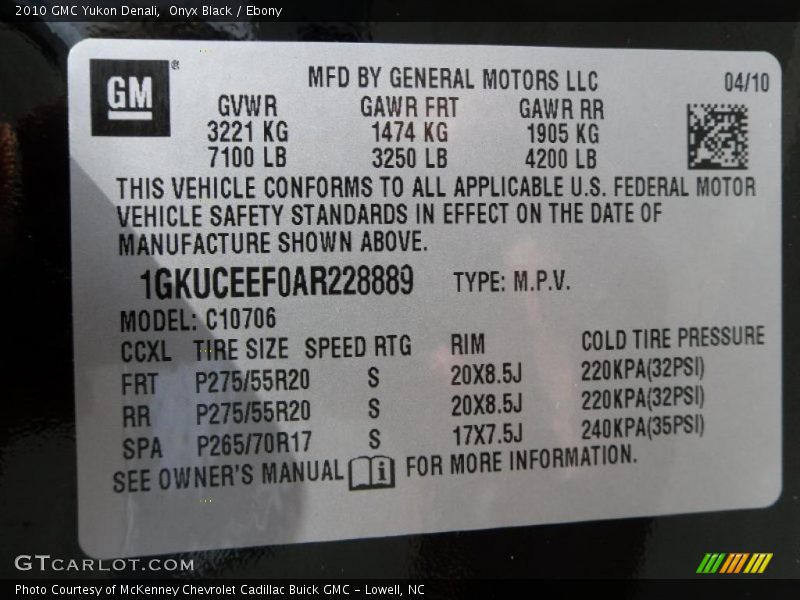 Onyx Black / Ebony 2010 GMC Yukon Denali