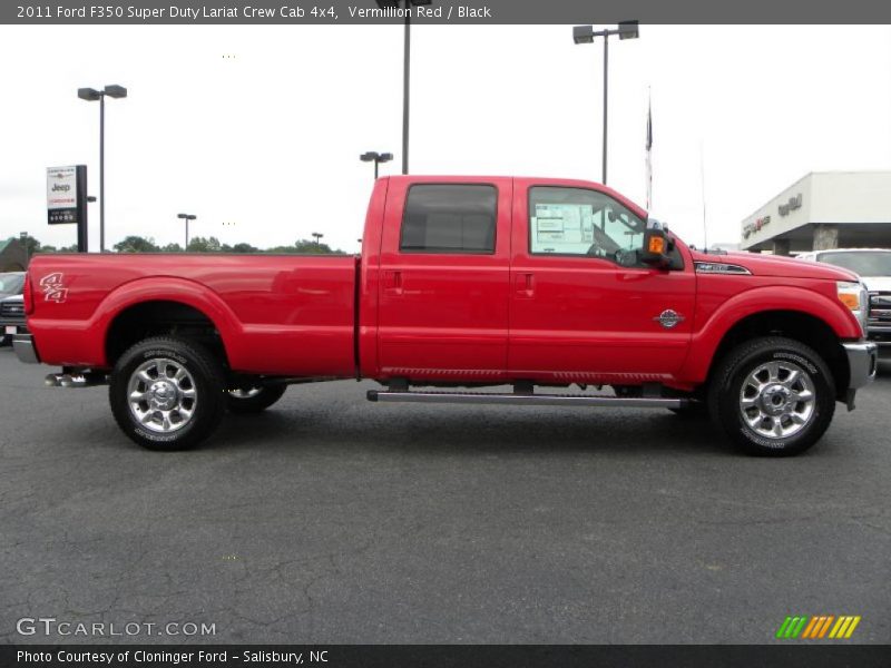 Vermillion Red / Black 2011 Ford F350 Super Duty Lariat Crew Cab 4x4