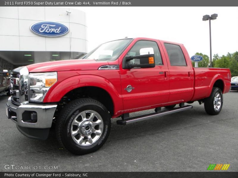 Vermillion Red / Black 2011 Ford F350 Super Duty Lariat Crew Cab 4x4