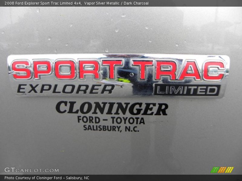 Vapor Silver Metallic / Dark Charcoal 2008 Ford Explorer Sport Trac Limited 4x4