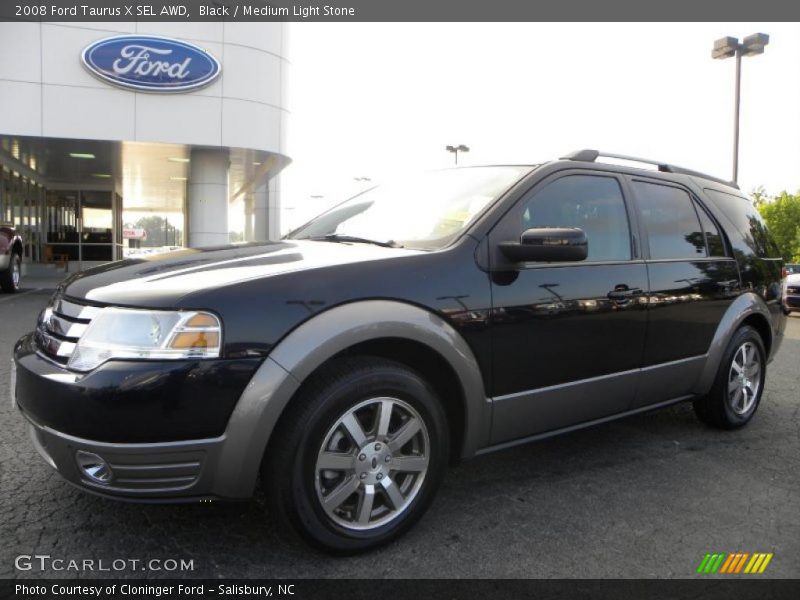 Black / Medium Light Stone 2008 Ford Taurus X SEL AWD