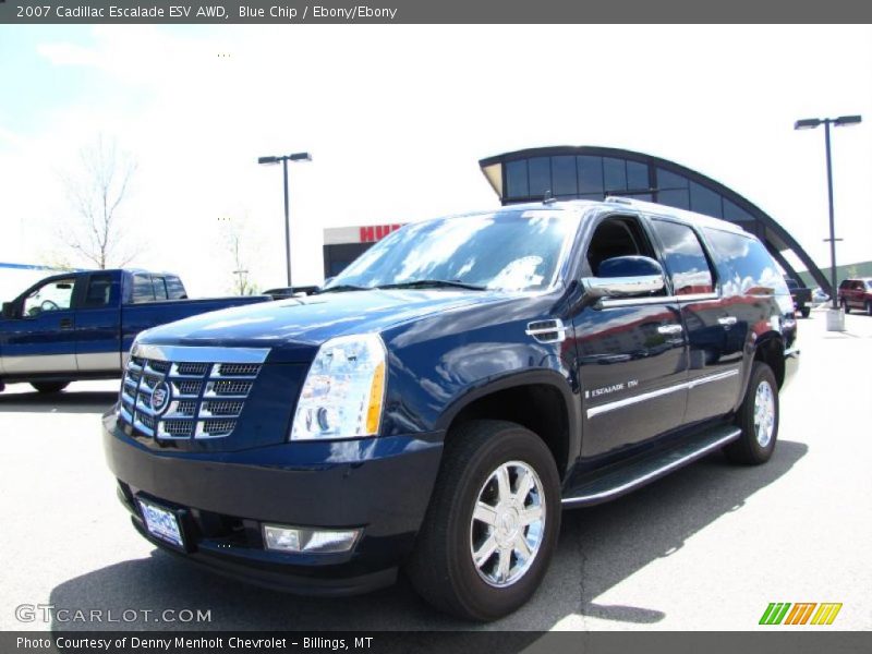 Blue Chip / Ebony/Ebony 2007 Cadillac Escalade ESV AWD