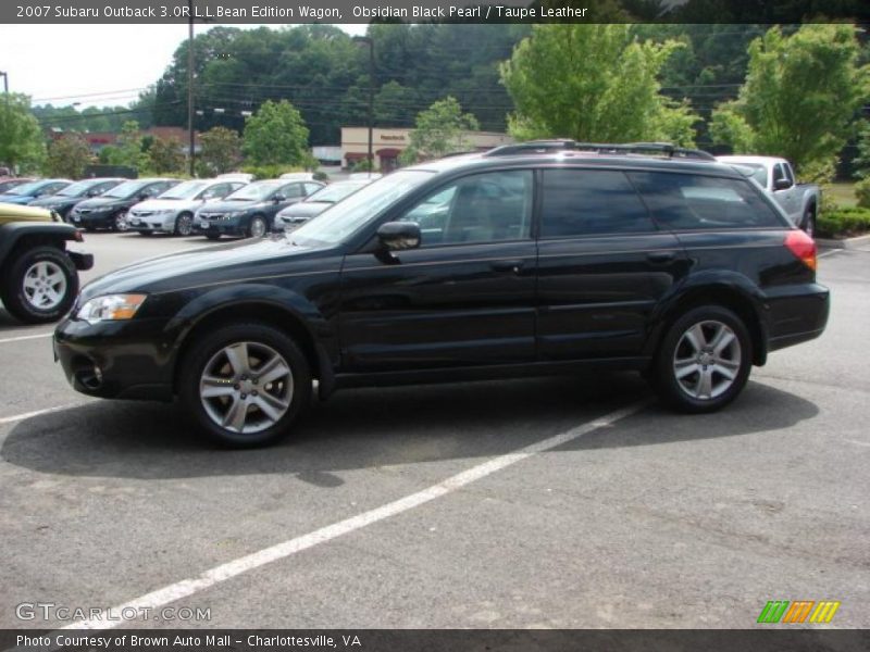 Obsidian Black Pearl / Taupe Leather 2007 Subaru Outback 3.0R L.L.Bean Edition Wagon