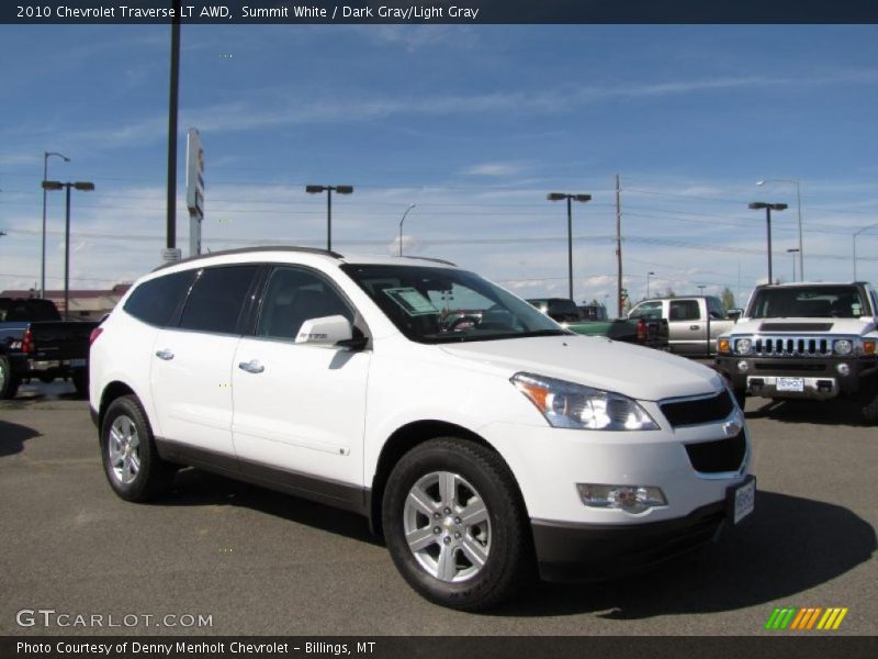 Summit White / Dark Gray/Light Gray 2010 Chevrolet Traverse LT AWD