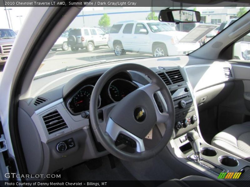 Summit White / Dark Gray/Light Gray 2010 Chevrolet Traverse LT AWD