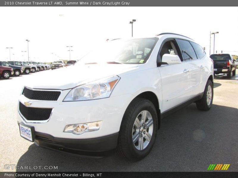 Summit White / Dark Gray/Light Gray 2010 Chevrolet Traverse LT AWD