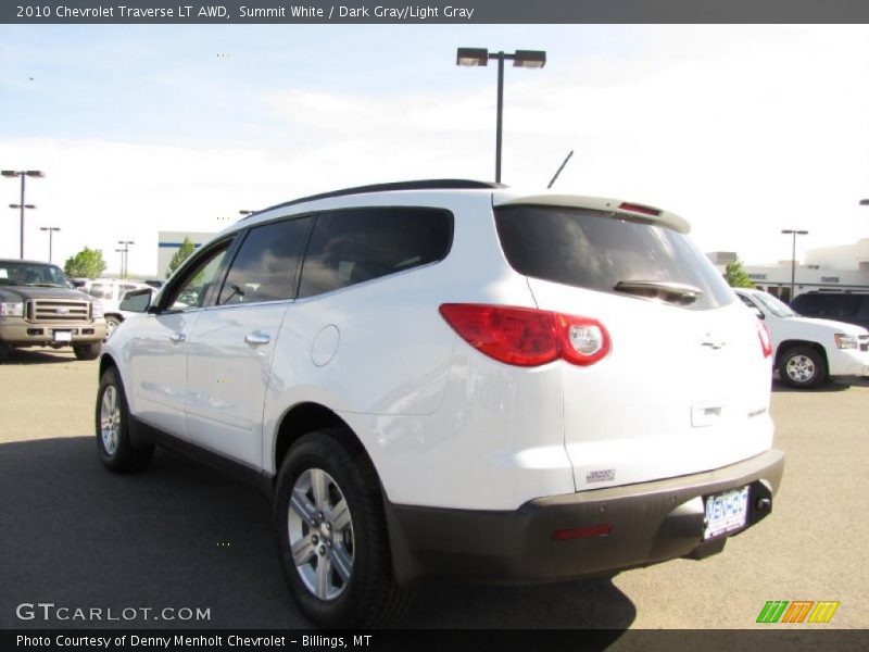 Summit White / Dark Gray/Light Gray 2010 Chevrolet Traverse LT AWD