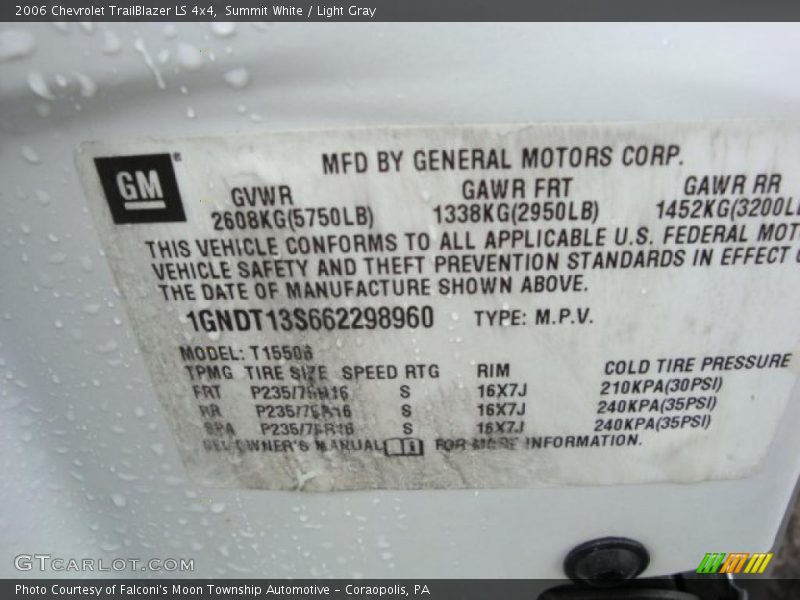 Summit White / Light Gray 2006 Chevrolet TrailBlazer LS 4x4