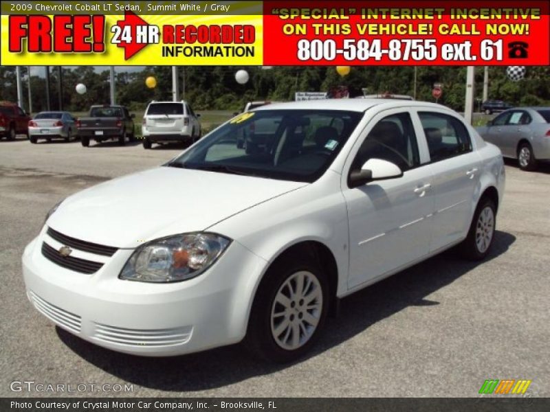 Summit White / Gray 2009 Chevrolet Cobalt LT Sedan