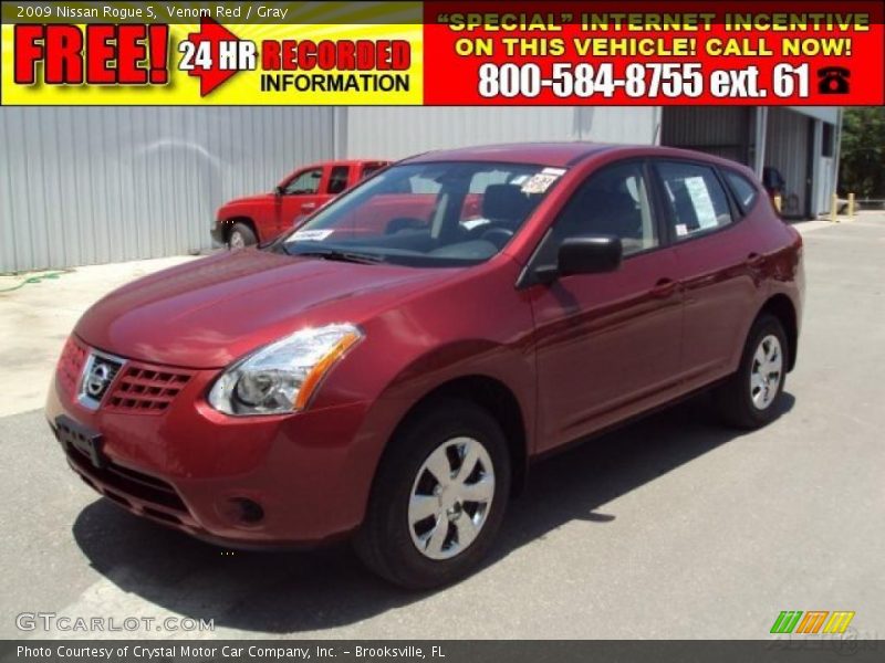 Venom Red / Gray 2009 Nissan Rogue S