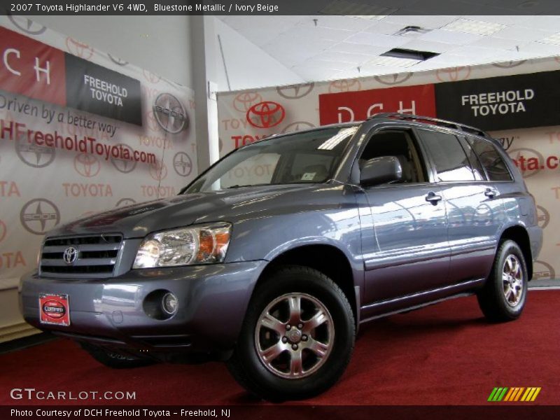 Bluestone Metallic / Ivory Beige 2007 Toyota Highlander V6 4WD