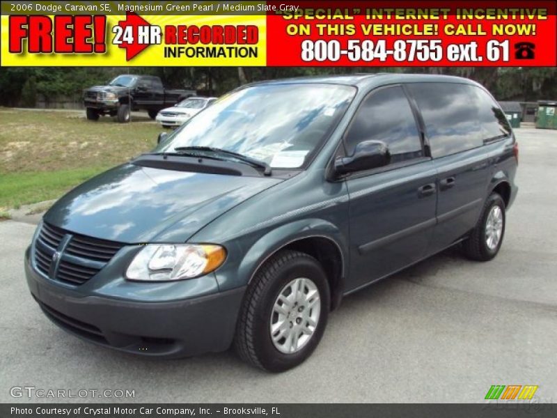 Magnesium Green Pearl / Medium Slate Gray 2006 Dodge Caravan SE