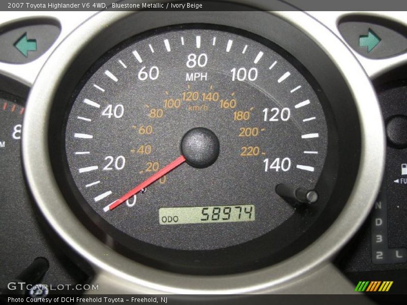 Bluestone Metallic / Ivory Beige 2007 Toyota Highlander V6 4WD