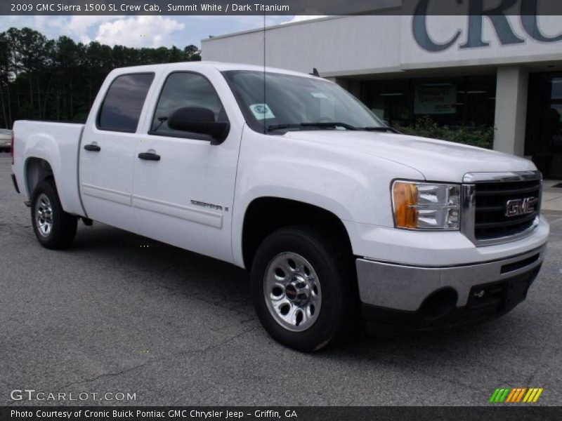 Summit White / Dark Titanium 2009 GMC Sierra 1500 SL Crew Cab