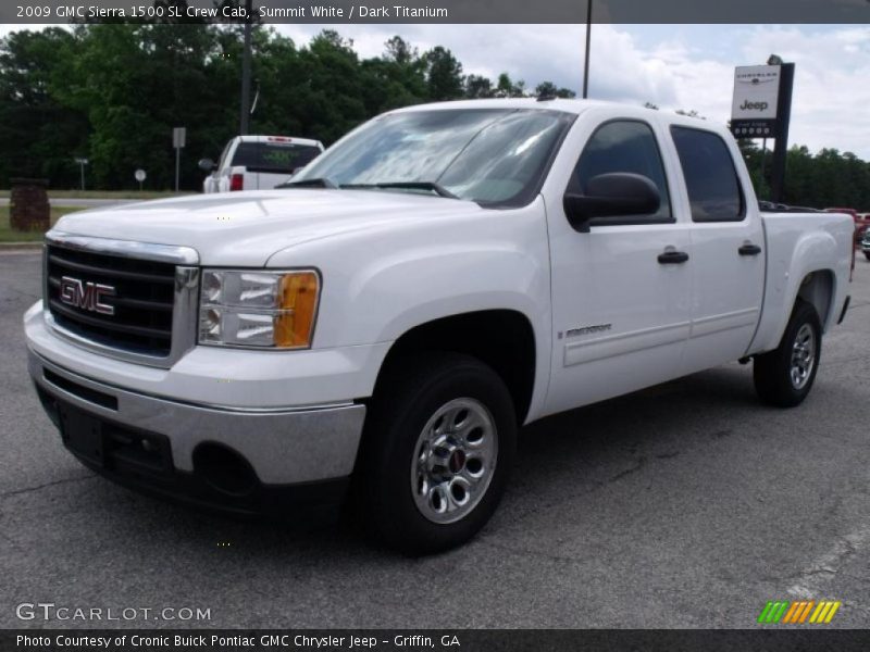 Summit White / Dark Titanium 2009 GMC Sierra 1500 SL Crew Cab