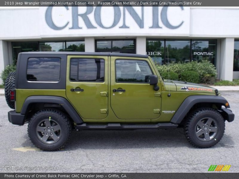 Rescue Green Metallic / Dark Slate Gray/Medium Slate Gray 2010 Jeep Wrangler Unlimited Mountain Edition 4x4