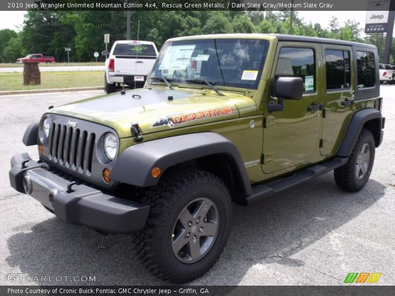 Rescue Green Metallic / Dark Slate Gray/Medium Slate Gray 2010 Jeep Wrangler Unlimited Mountain Edition 4x4