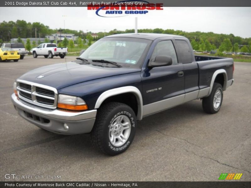 Patriot Blue Pearl / Dark Slate Gray 2001 Dodge Dakota SLT Club Cab 4x4
