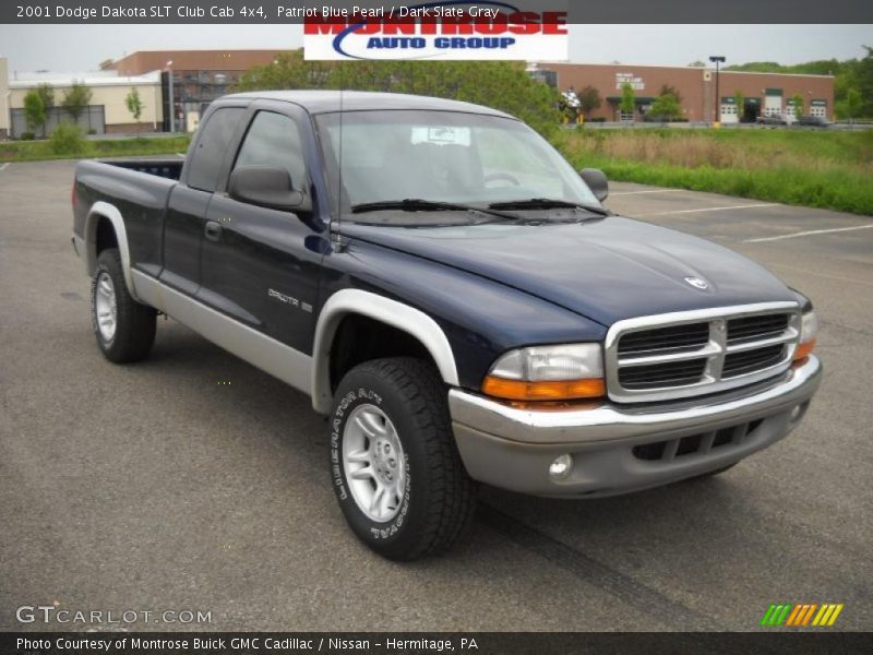 Patriot Blue Pearl / Dark Slate Gray 2001 Dodge Dakota SLT Club Cab 4x4