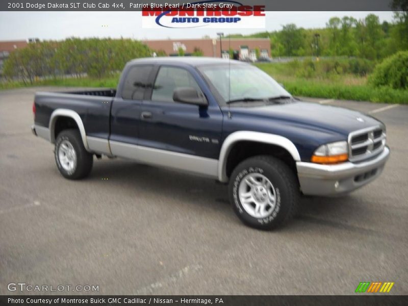 Patriot Blue Pearl / Dark Slate Gray 2001 Dodge Dakota SLT Club Cab 4x4