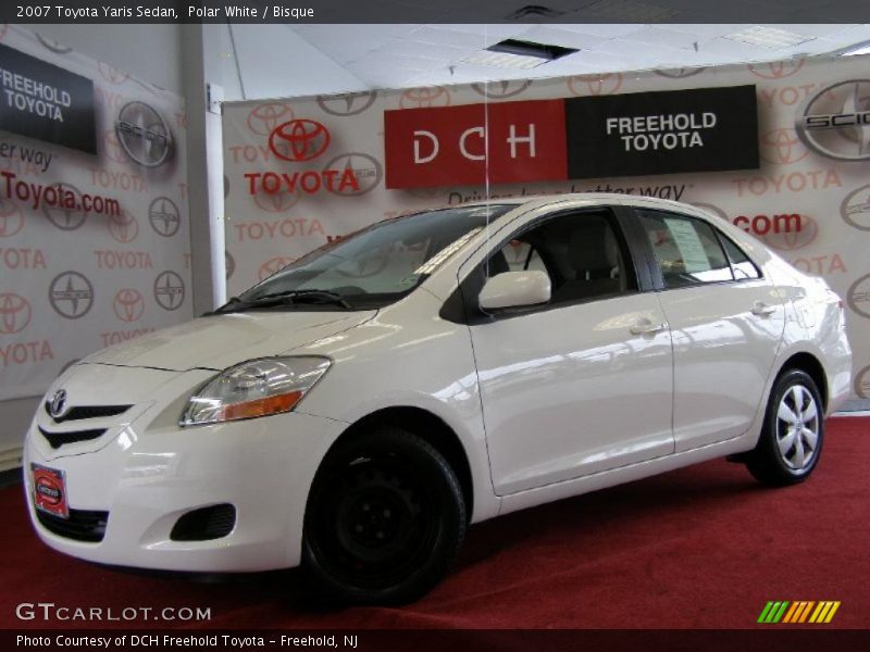 Polar White / Bisque 2007 Toyota Yaris Sedan