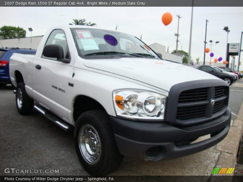 Bright White / Medium Slate Gray 2007 Dodge Ram 1500 ST Regular Cab 4x4