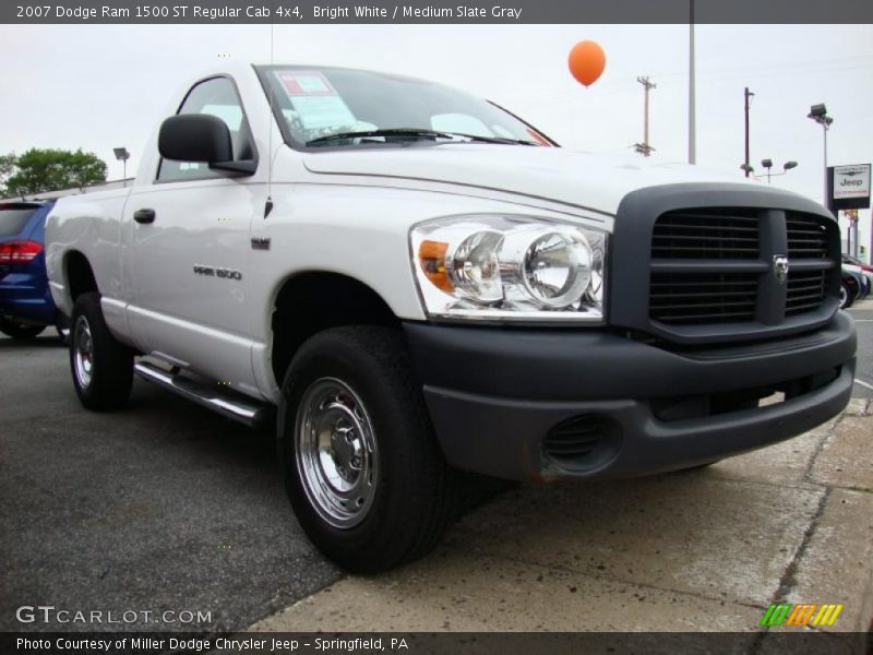 Bright White / Medium Slate Gray 2007 Dodge Ram 1500 ST Regular Cab 4x4