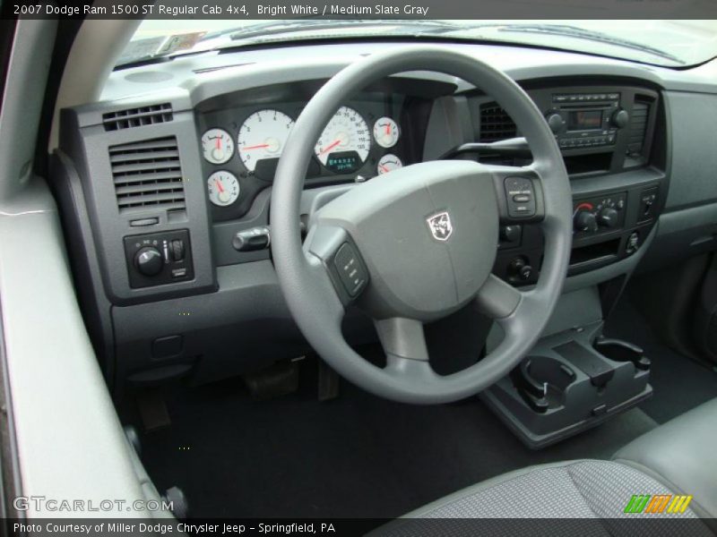 Bright White / Medium Slate Gray 2007 Dodge Ram 1500 ST Regular Cab 4x4