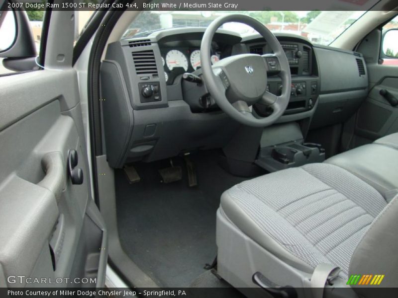 Bright White / Medium Slate Gray 2007 Dodge Ram 1500 ST Regular Cab 4x4