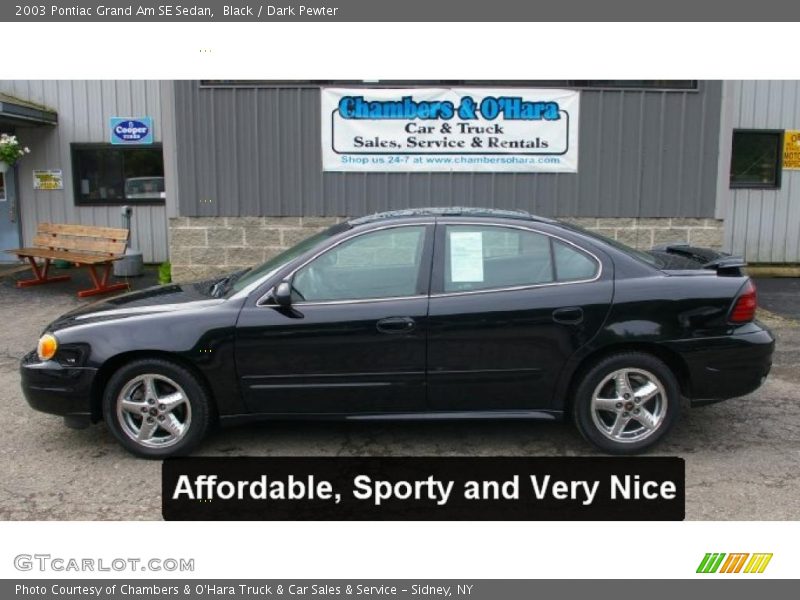 Black / Dark Pewter 2003 Pontiac Grand Am SE Sedan