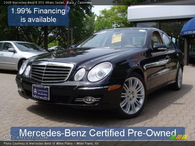 Black / Cashmere 2008 Mercedes-Benz E 350 4Matic Sedan