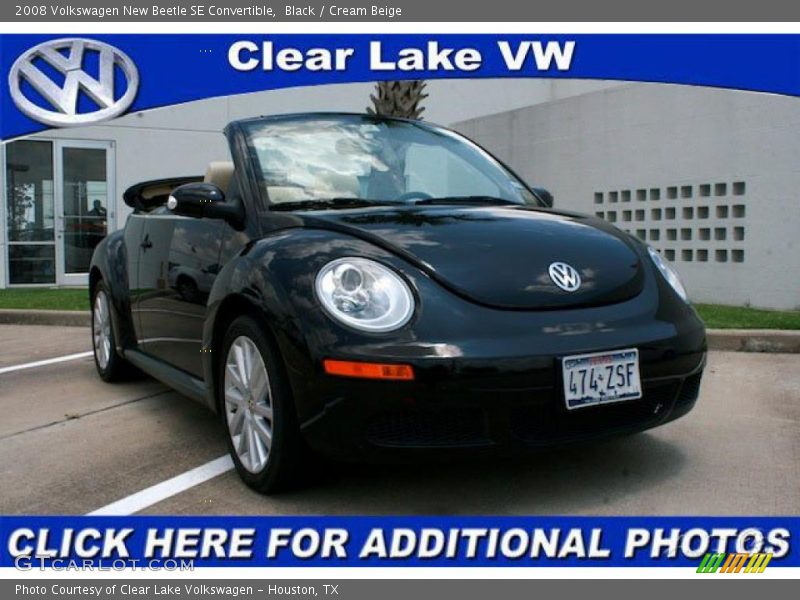 Black / Cream Beige 2008 Volkswagen New Beetle SE Convertible