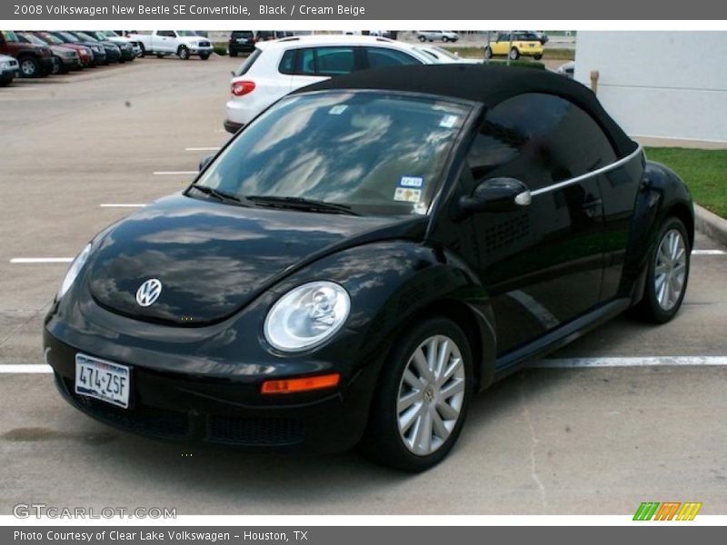 Black / Cream Beige 2008 Volkswagen New Beetle SE Convertible