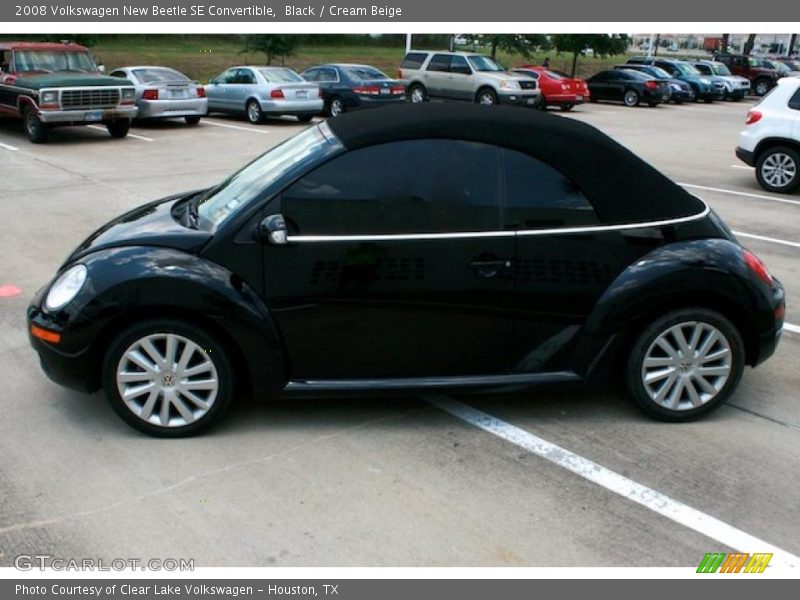 Black / Cream Beige 2008 Volkswagen New Beetle SE Convertible