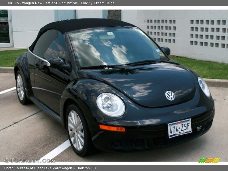 Black / Cream Beige 2008 Volkswagen New Beetle SE Convertible