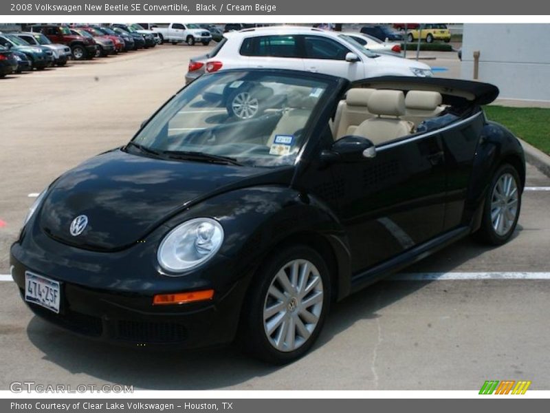 Black / Cream Beige 2008 Volkswagen New Beetle SE Convertible