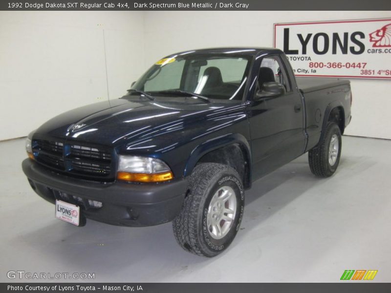 Dark Spectrum Blue Metallic / Dark Gray 1992 Dodge Dakota SXT Regular Cab 4x4
