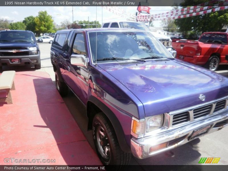 Royal Blue Metallic / Gray 1995 Nissan Hardbody Truck XE V6 Extended Cab