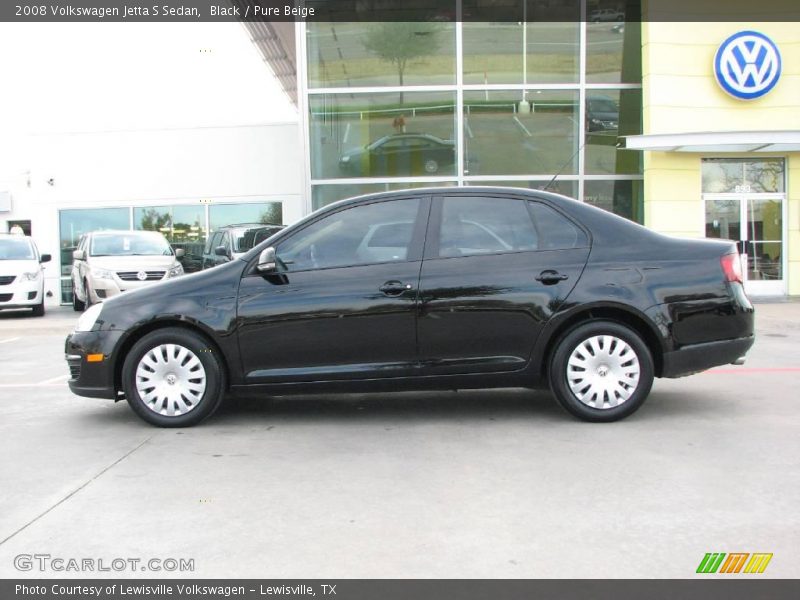 Black / Pure Beige 2008 Volkswagen Jetta S Sedan