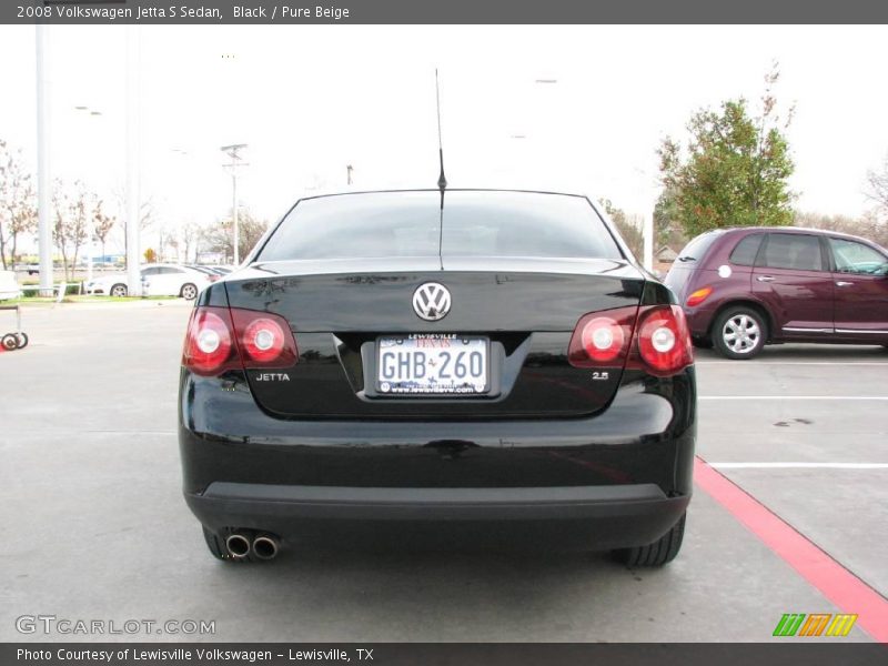 Black / Pure Beige 2008 Volkswagen Jetta S Sedan