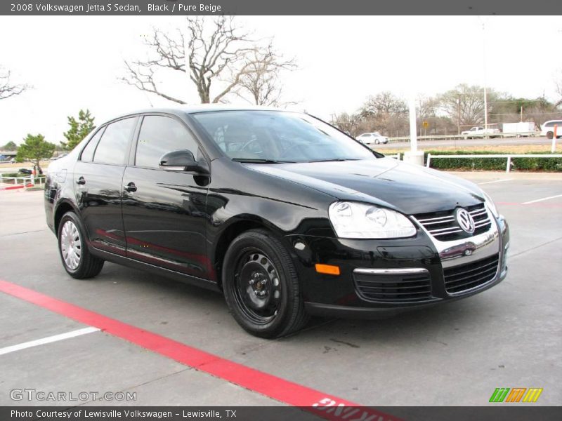 Black / Pure Beige 2008 Volkswagen Jetta S Sedan