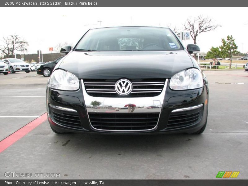 Black / Pure Beige 2008 Volkswagen Jetta S Sedan