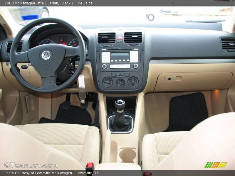 Black / Pure Beige 2008 Volkswagen Jetta S Sedan