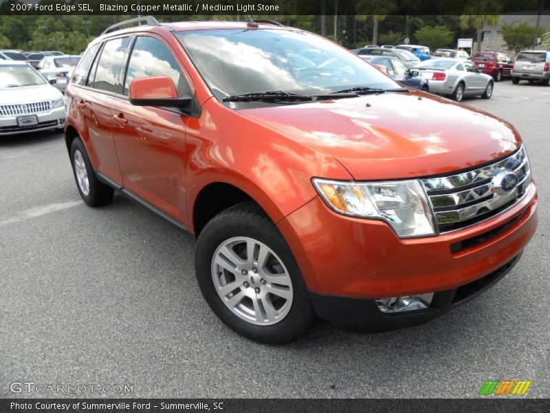 Blazing Copper Metallic / Medium Light Stone 2007 Ford Edge SEL