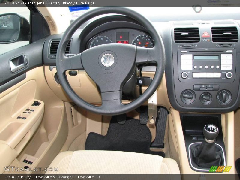 Black / Pure Beige 2008 Volkswagen Jetta S Sedan