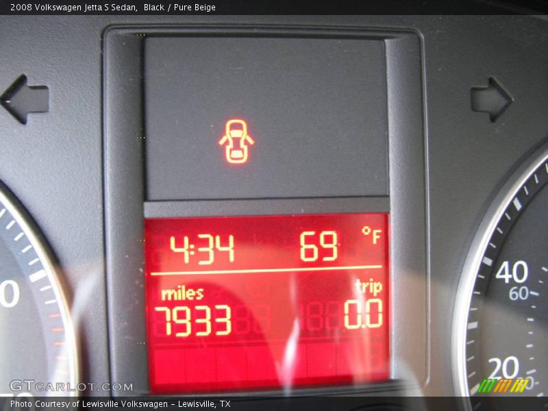 Black / Pure Beige 2008 Volkswagen Jetta S Sedan