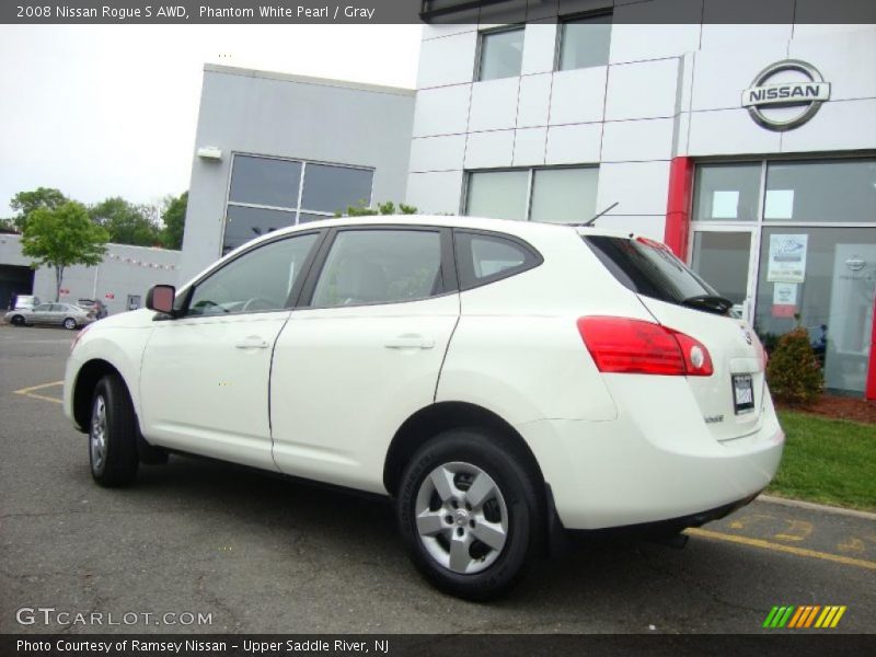 Phantom White Pearl / Gray 2008 Nissan Rogue S AWD