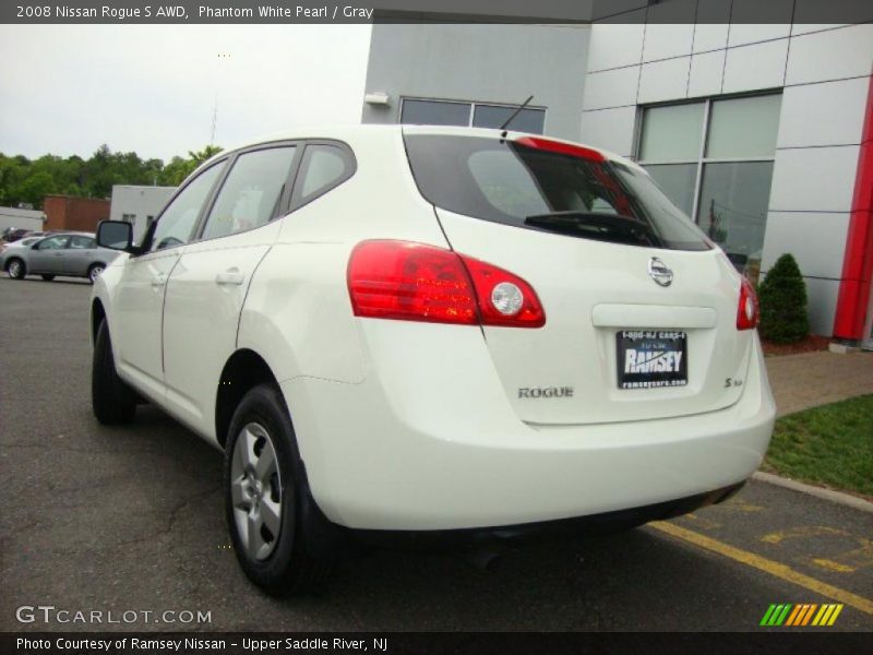 Phantom White Pearl / Gray 2008 Nissan Rogue S AWD