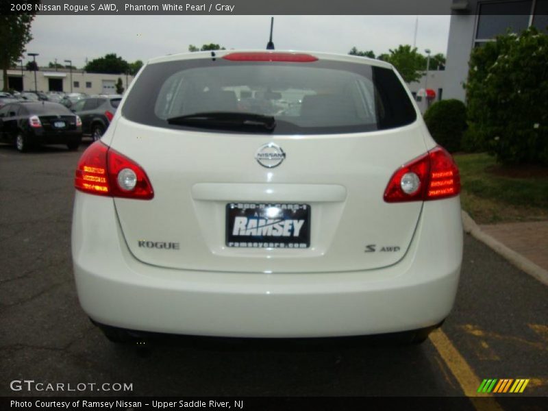 Phantom White Pearl / Gray 2008 Nissan Rogue S AWD
