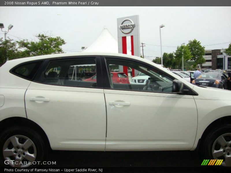 Phantom White Pearl / Gray 2008 Nissan Rogue S AWD